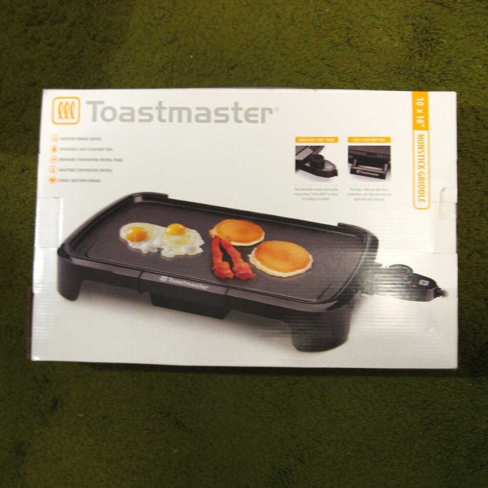 Toastmaster 10" x 16" Electric Nonstick Griddle TM-161GR Drip Tray Brand New